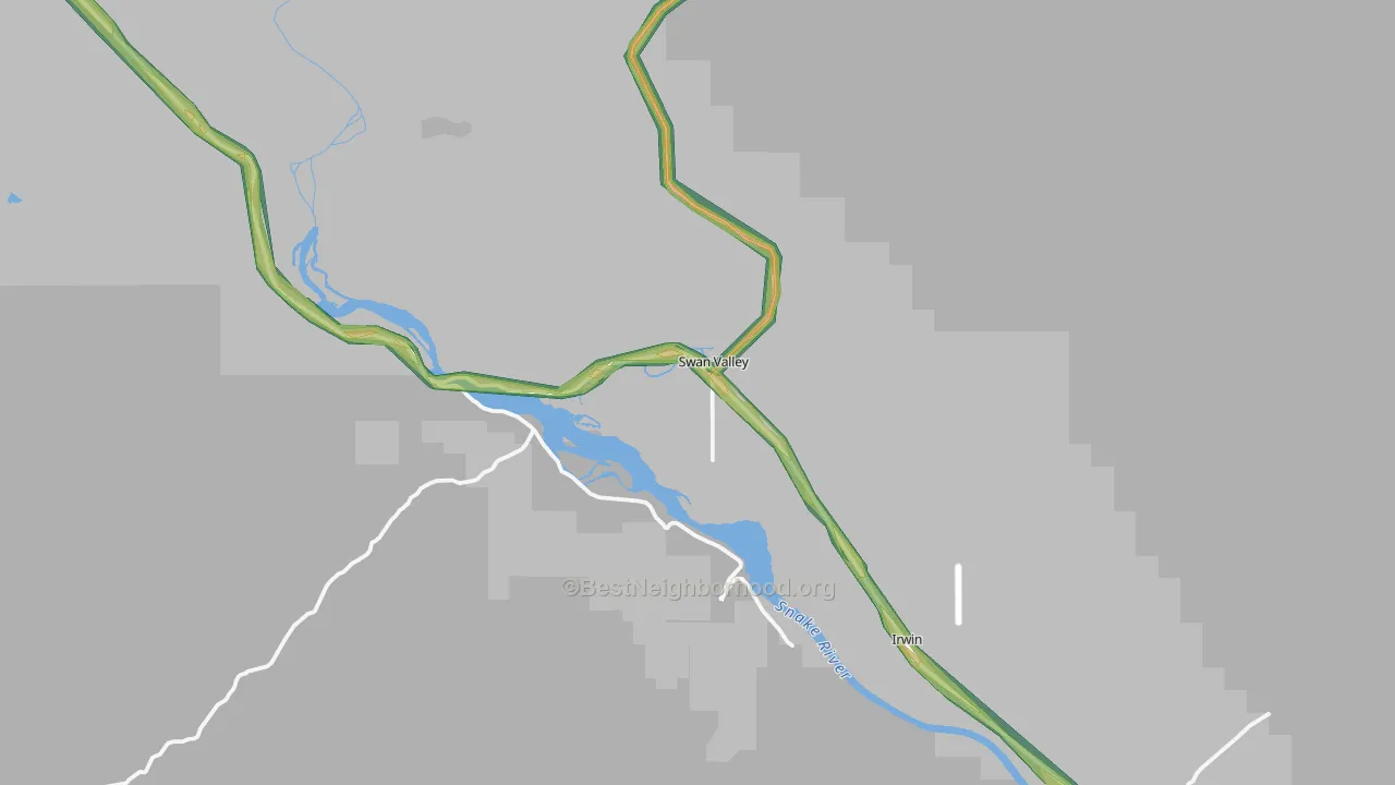 Swan Valley, ID Map of Noise Levels in Swan Valley