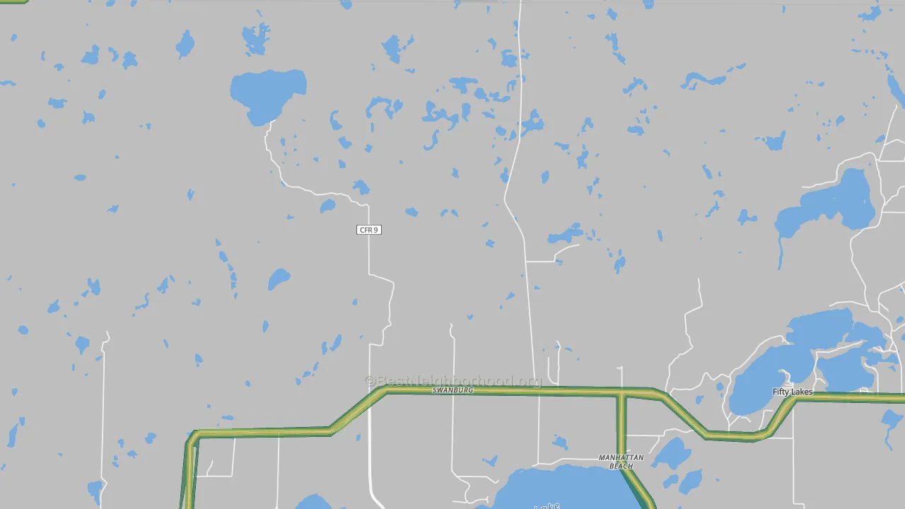 Swanburg, MN Map of Noise Levels in Swanburg