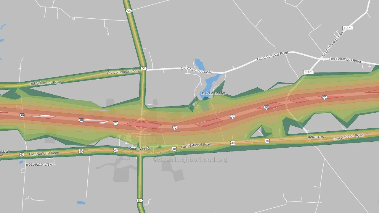Swanders, OH Map of Noise Levels in Swanders