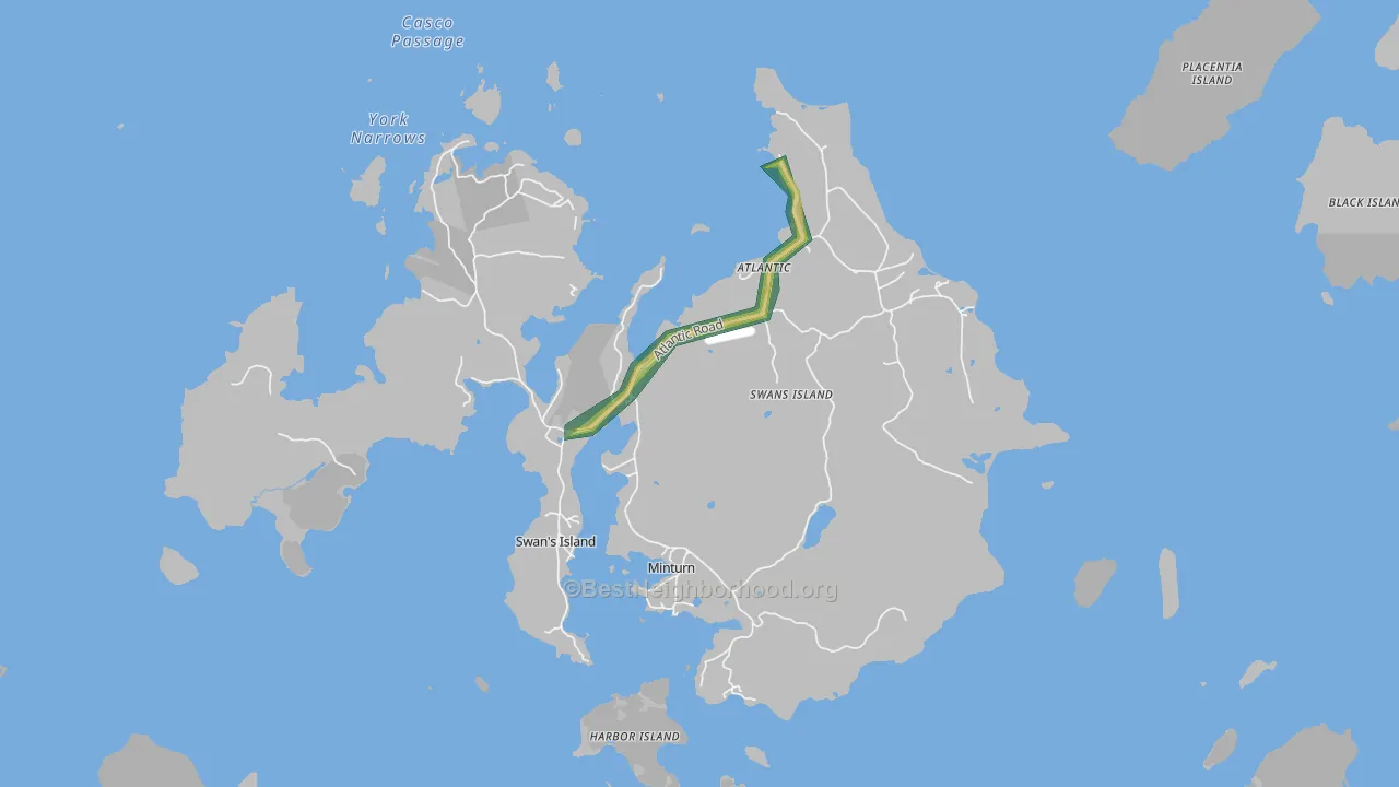 Swans Island, ME Map of Noise Levels in Swans Island