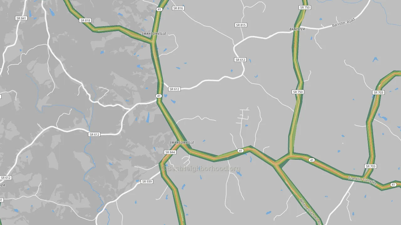 Swansonville, VA Map of Noise Levels in Swansonville