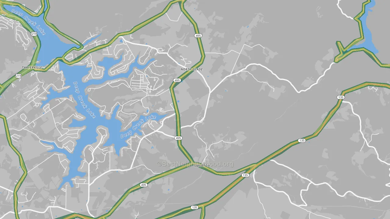 Swanton, MD Map of Noise Levels in Swanton