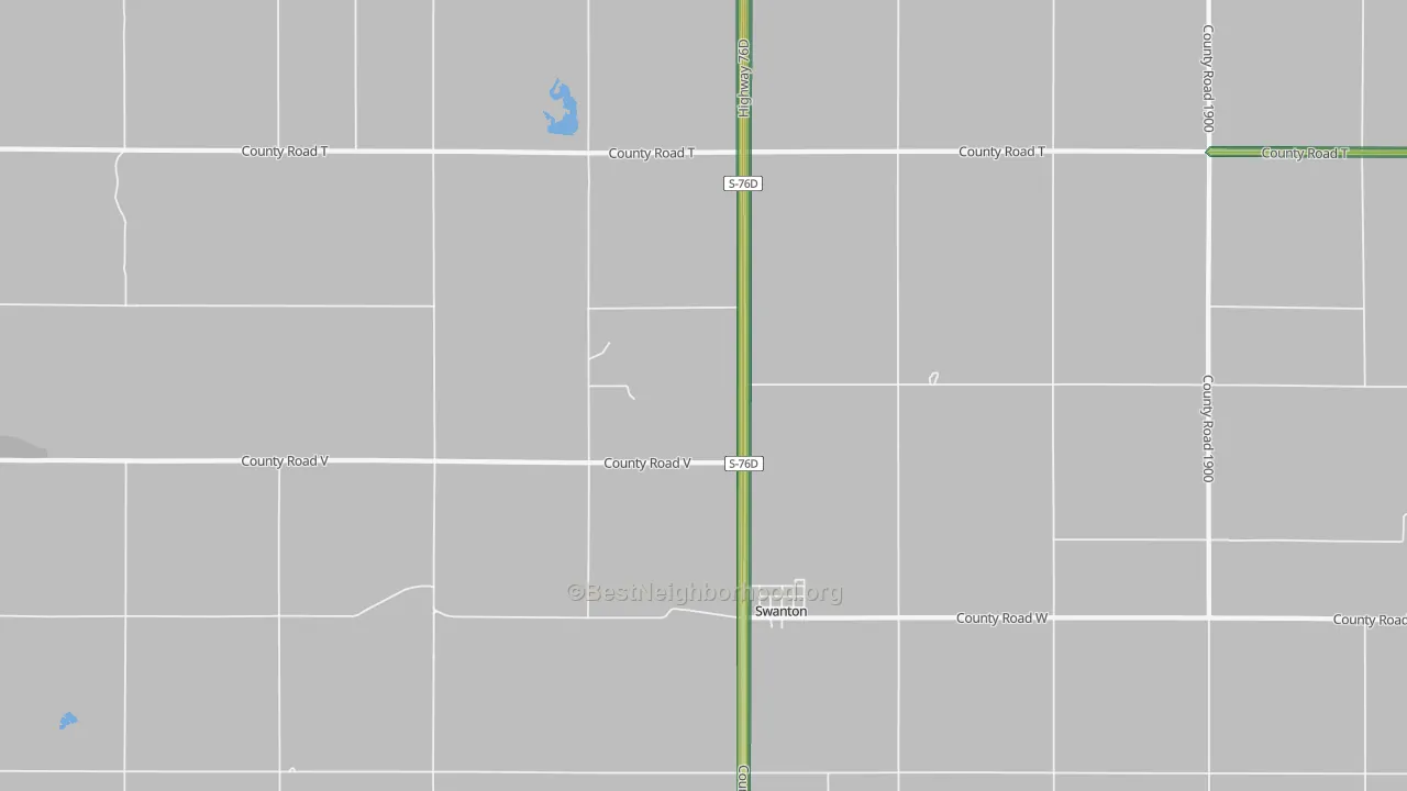 Swanton, NE Map of Noise Levels in Swanton