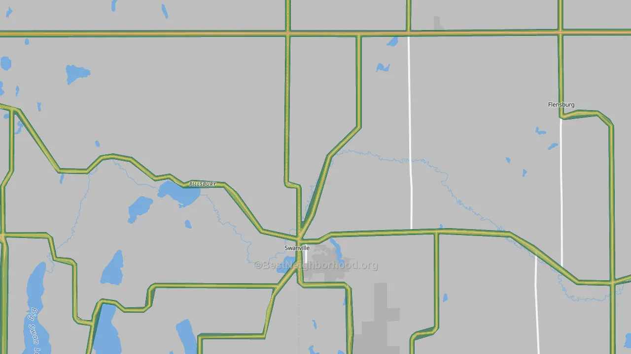 Swanville, MN Map of Noise Levels in Swanville