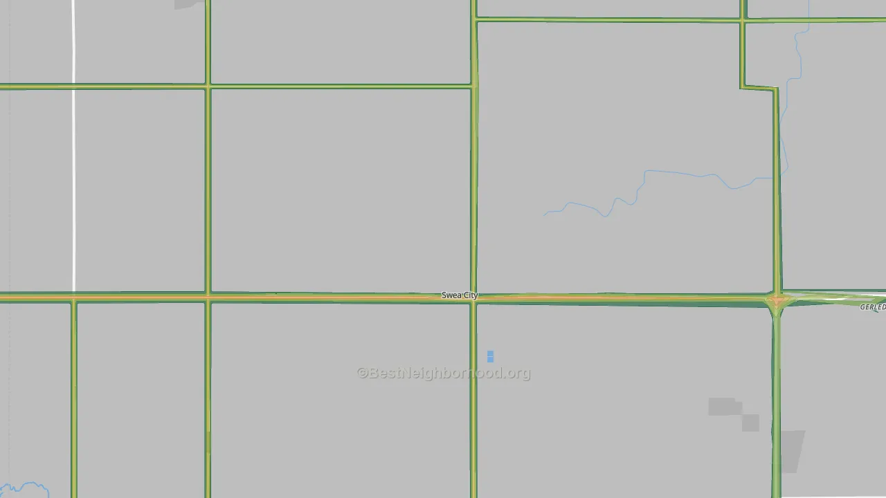 Swea City, IA Map of Noise Levels in Swea City