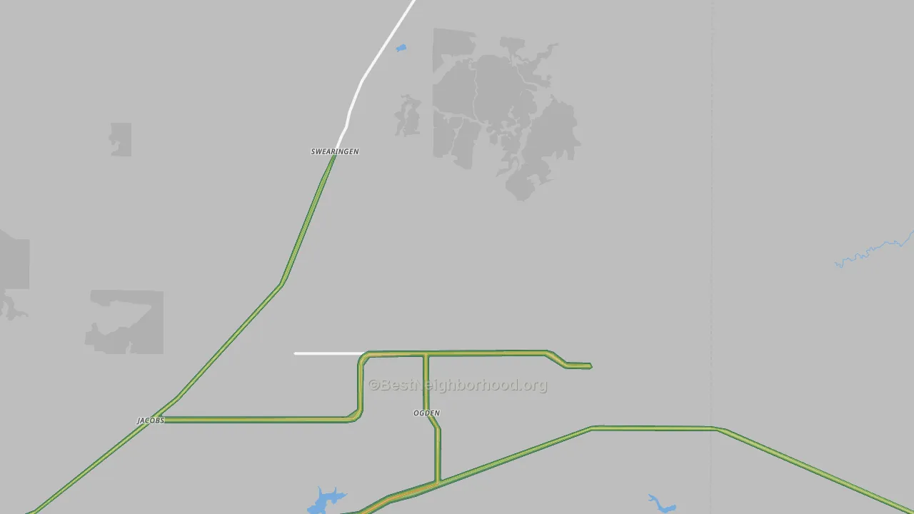 Swearingen, TX Map of Noise Levels in Swearingen