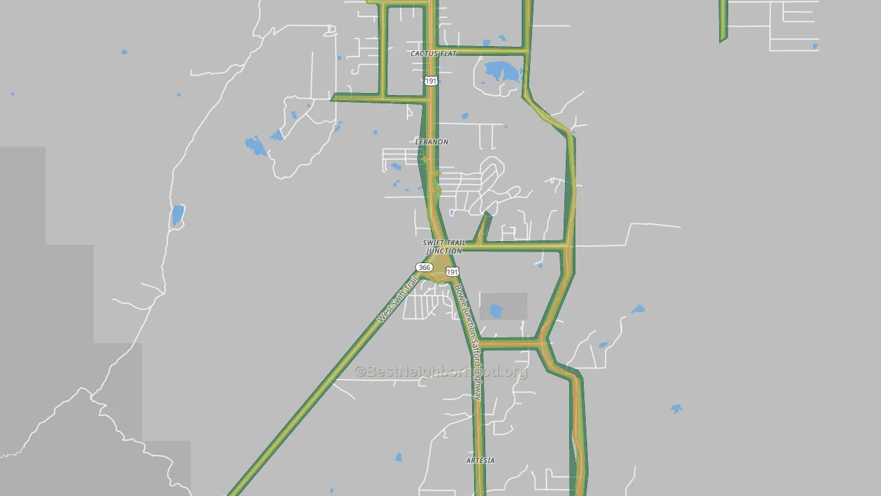 Swift Trail Junction, AZ Map of Noise Levels in Swift Trail Junction