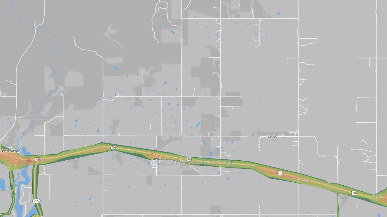 Swink, OK Map of Noise Levels in Swink