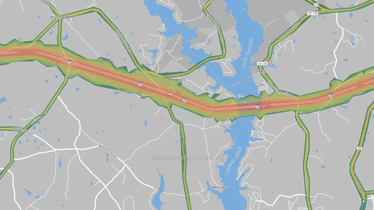 Swords, GA Map of Noise Levels in Swords