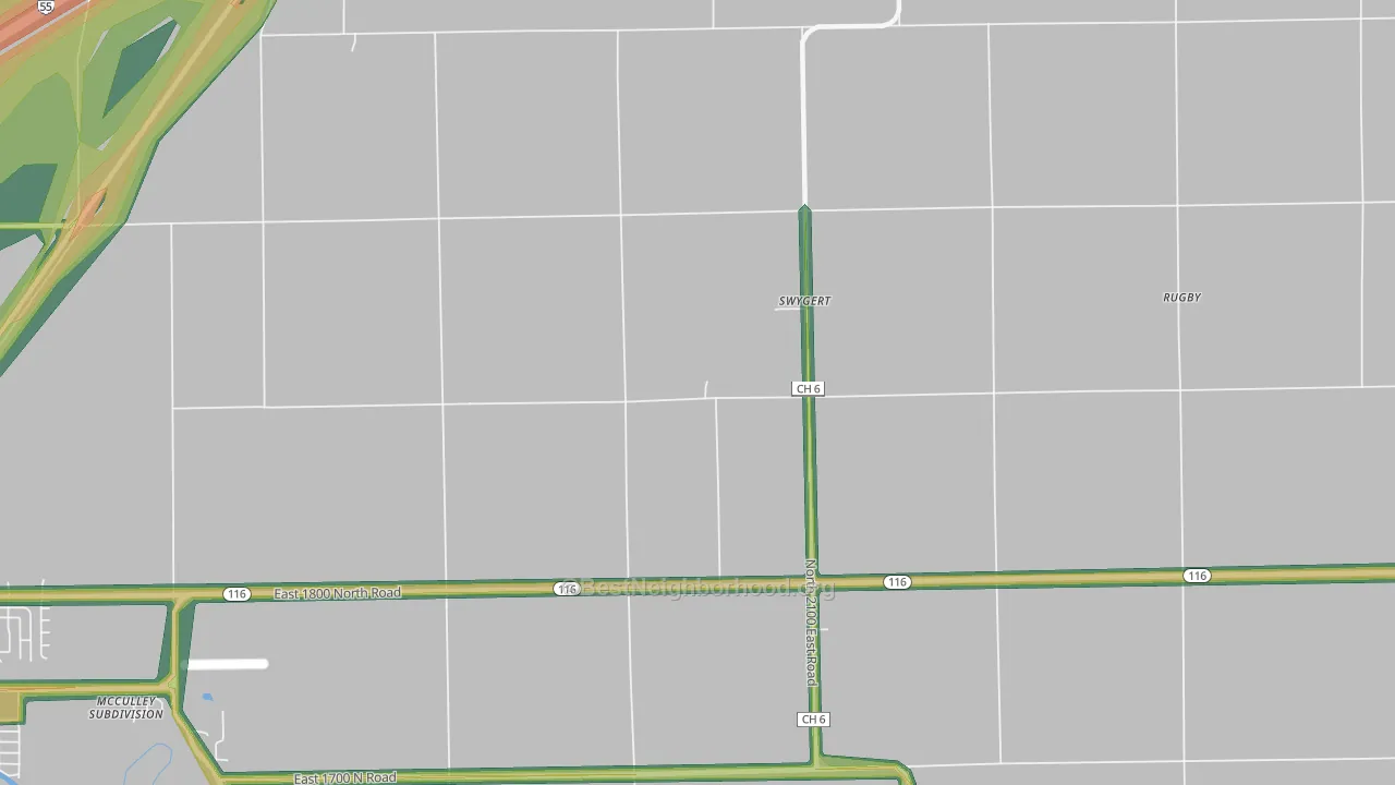 Swygert, IL Map of Noise Levels in Swygert