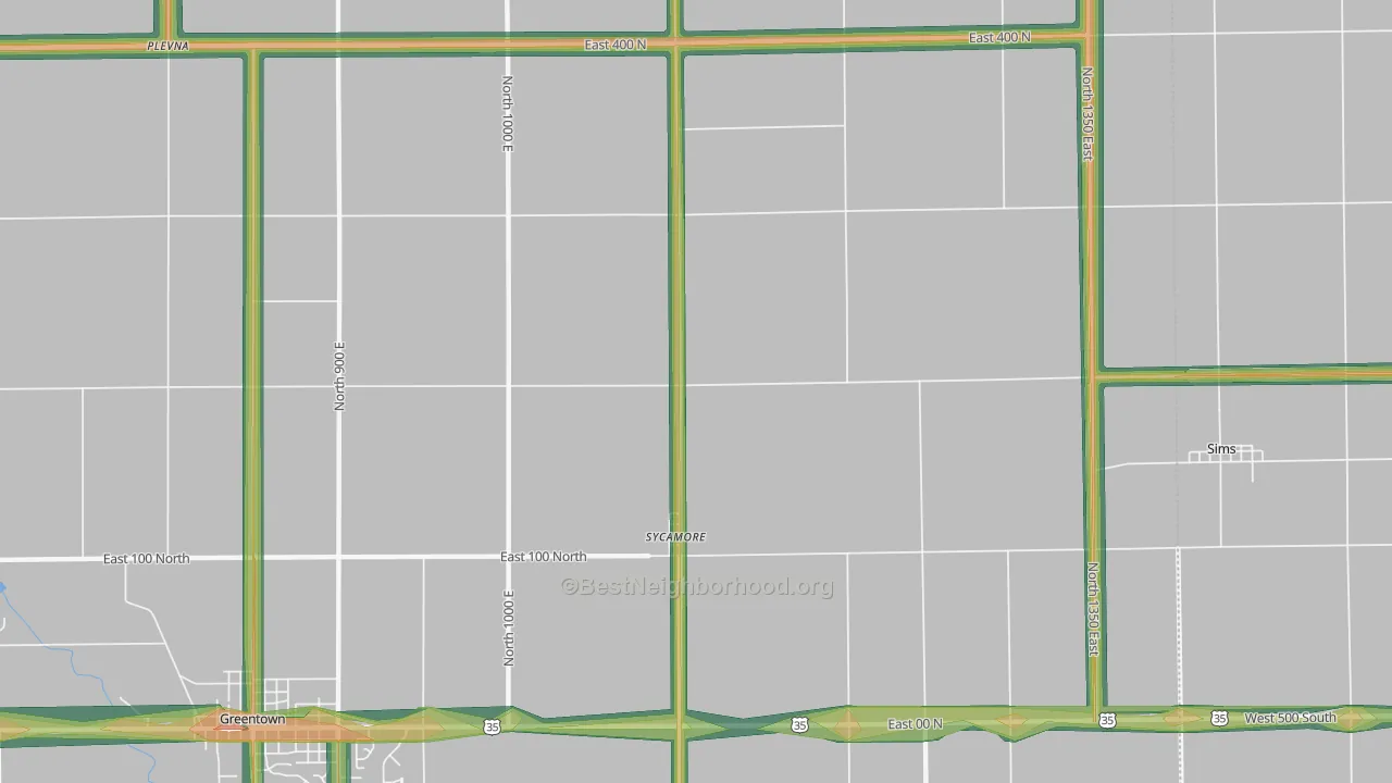 Sycamore, IN Map of Noise Levels in Sycamore