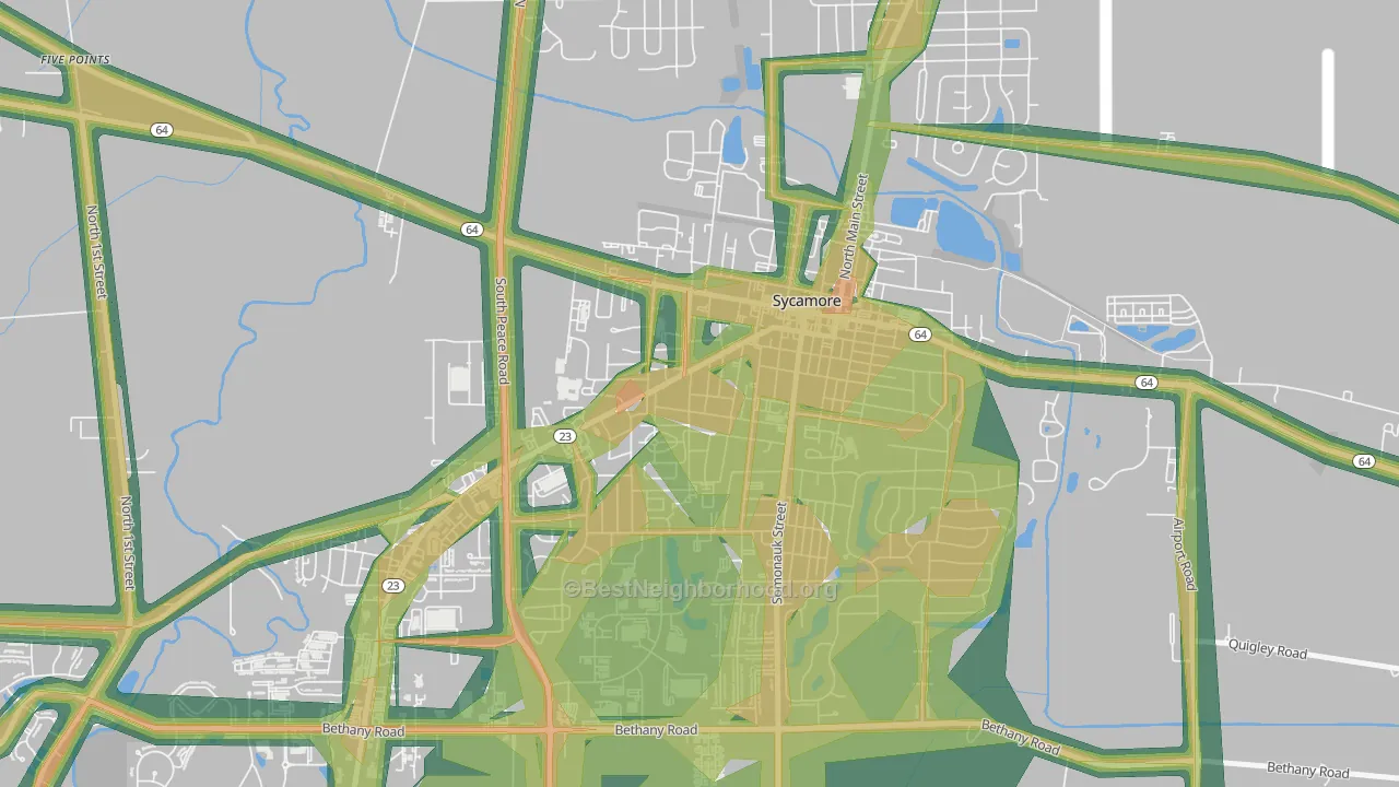 Sycamore Manor, Sycamore, IL Map of Noise Levels in Sycamore Manor
