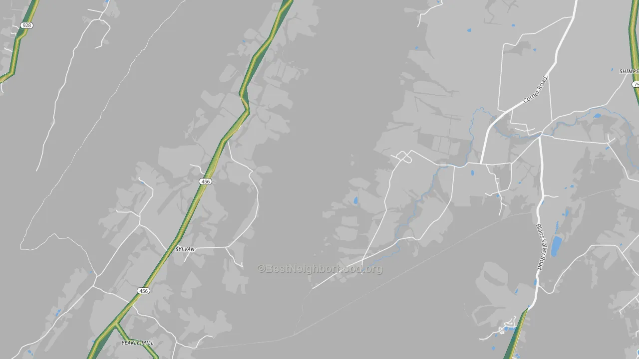 Sylvan, PA Map of Noise Levels in Sylvan