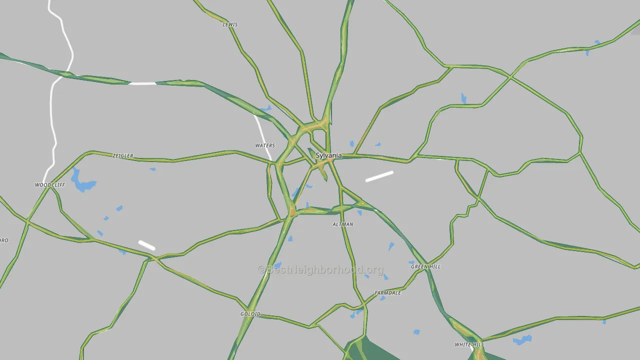 Sylvania, GA Map of Noise Levels in Sylvania