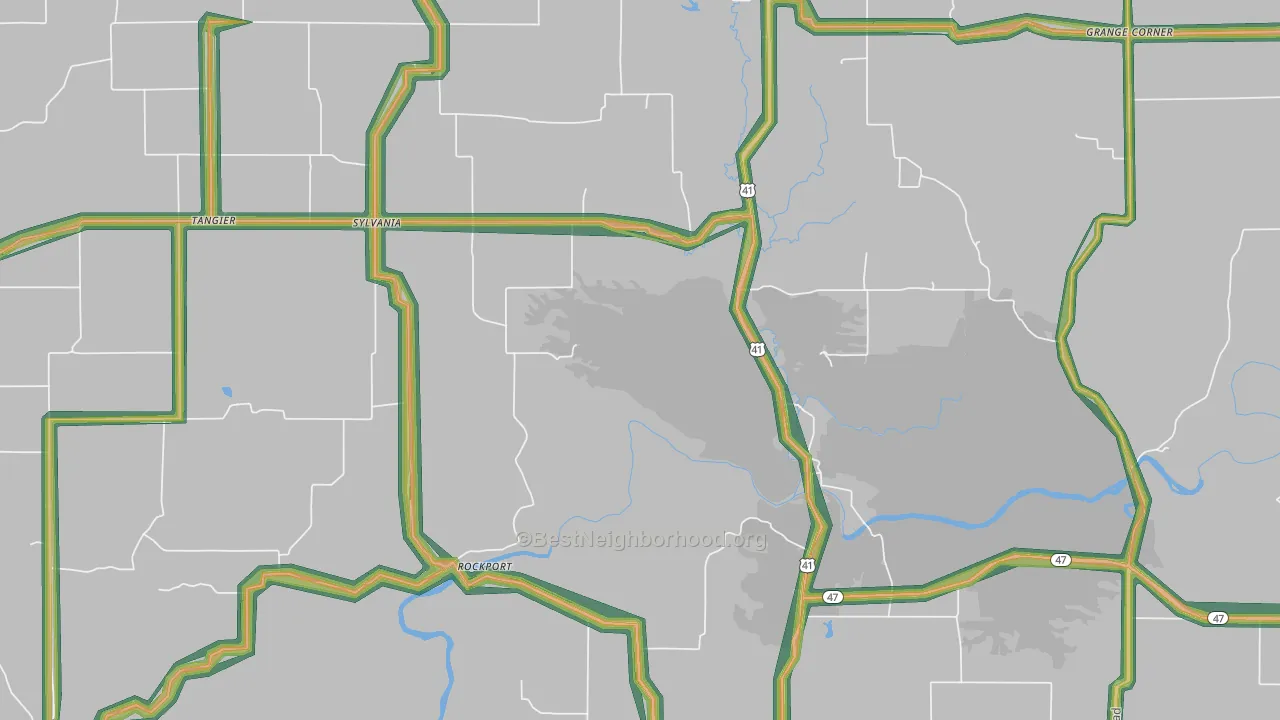 Sylvania, IN Map of Noise Levels in Sylvania