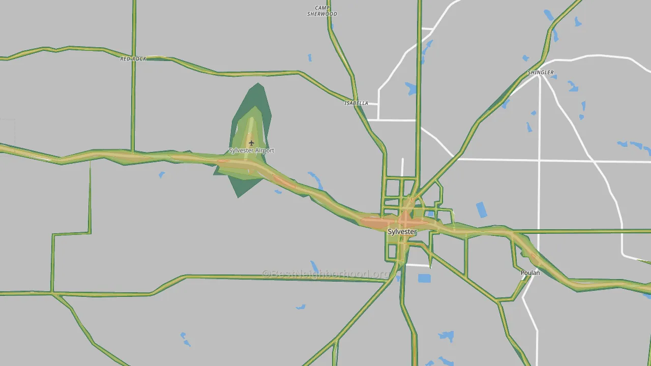 Sylvester, GA Map of Noise Levels in Sylvester
