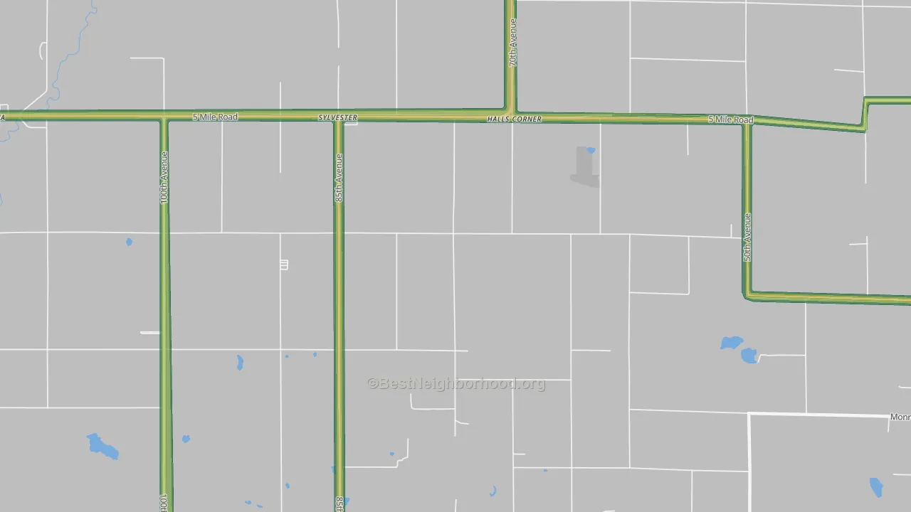 Sylvester, MI Map of Noise Levels in Sylvester
