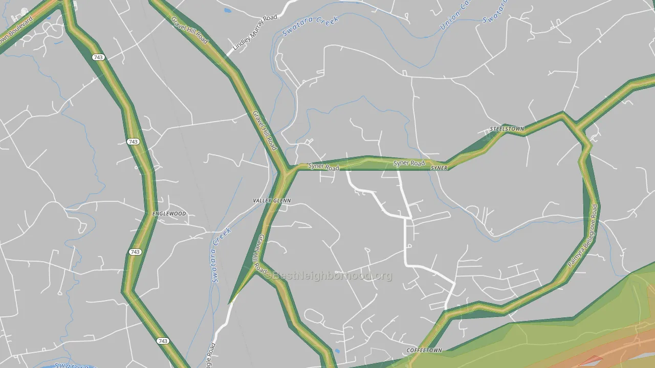 Syner, PA Map of Noise Levels in Syner