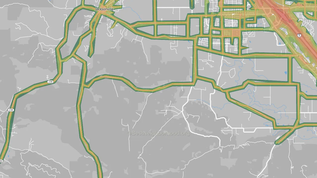 Table Rock, OR Map of Noise Levels in Table Rock
