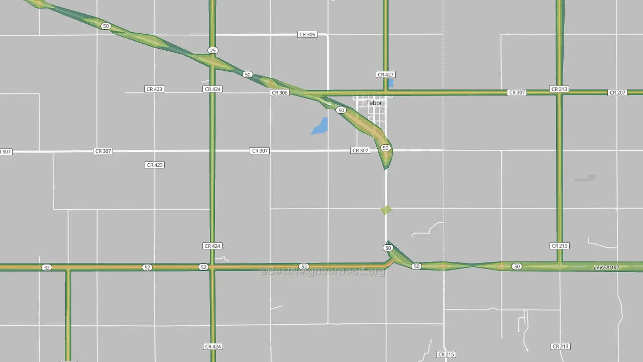 Tabor, SD Map of Noise Levels in Tabor