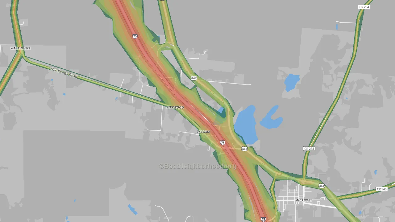 Tacoma, FL Map of Noise Levels in Tacoma