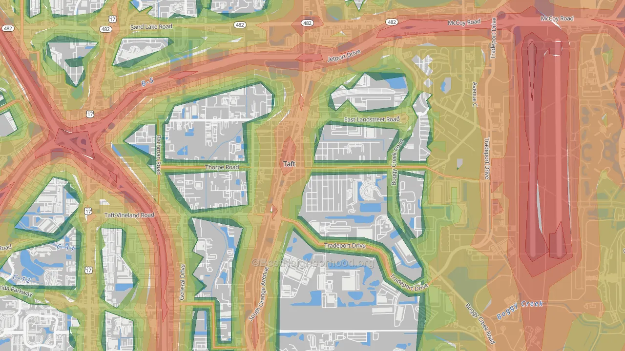 Taft, FL Map of Noise Levels in Taft