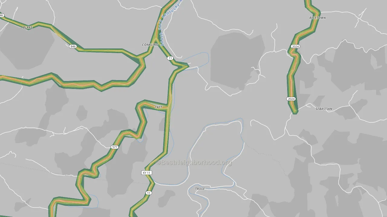 Taft, KY Map of Noise Levels in Taft