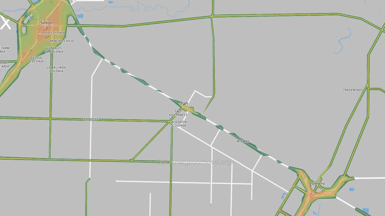 Taft, TX Map of Noise Levels in Taft