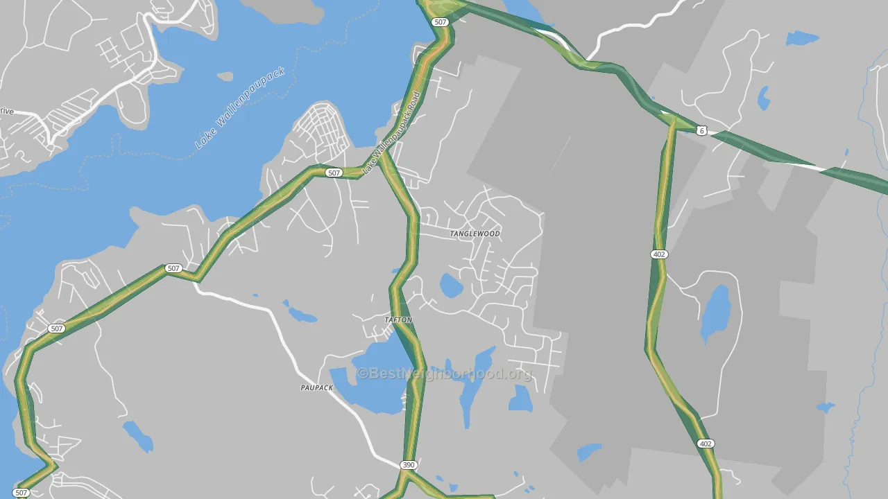 Tafton, PA Map of Noise Levels in Tafton