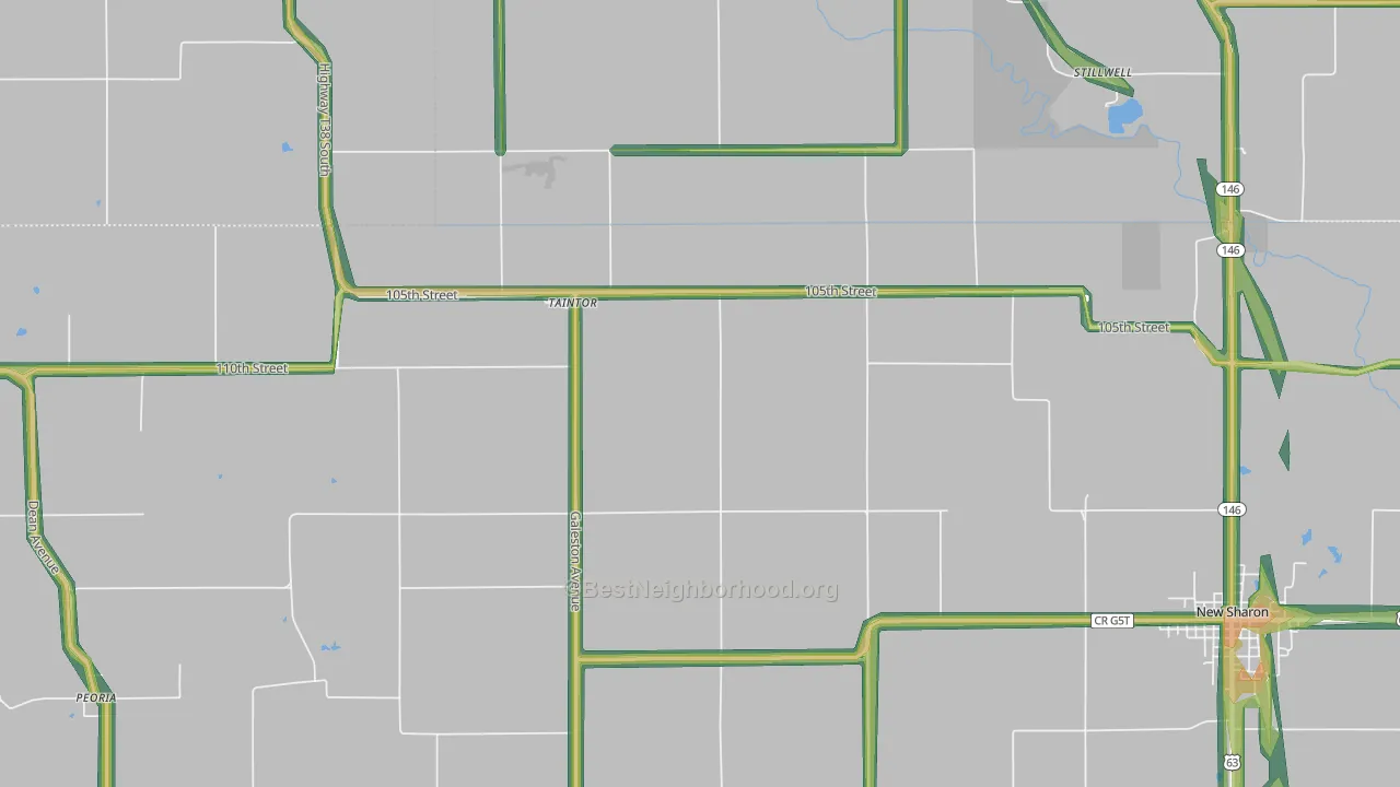 Taintor, IA Map of Noise Levels in Taintor