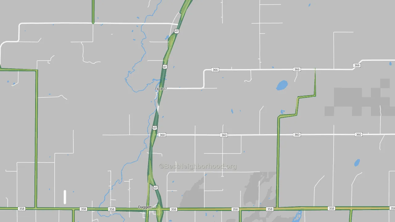 Talbot, MI Map of Noise Levels in Talbot