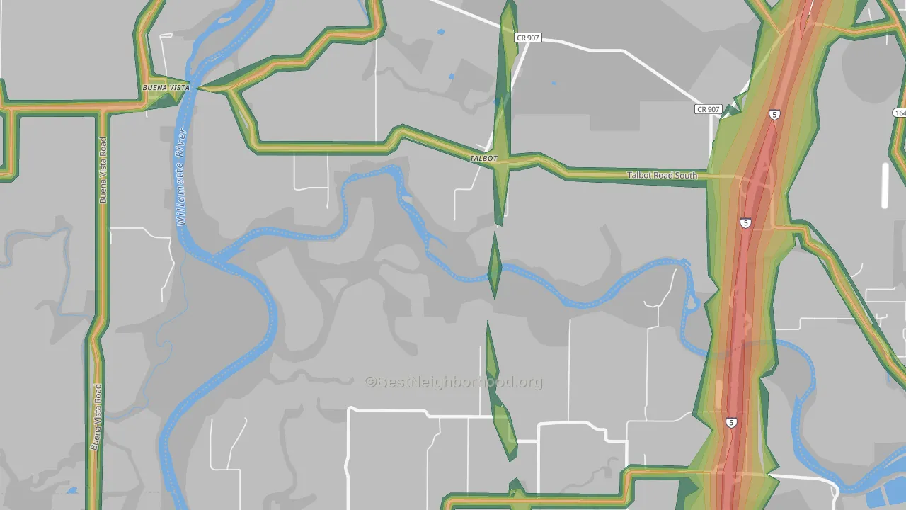 Talbot, OR Map of Noise Levels in Talbot