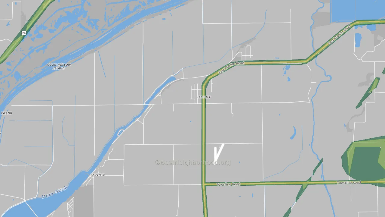 Talbott, IL Map of Noise Levels in Talbott