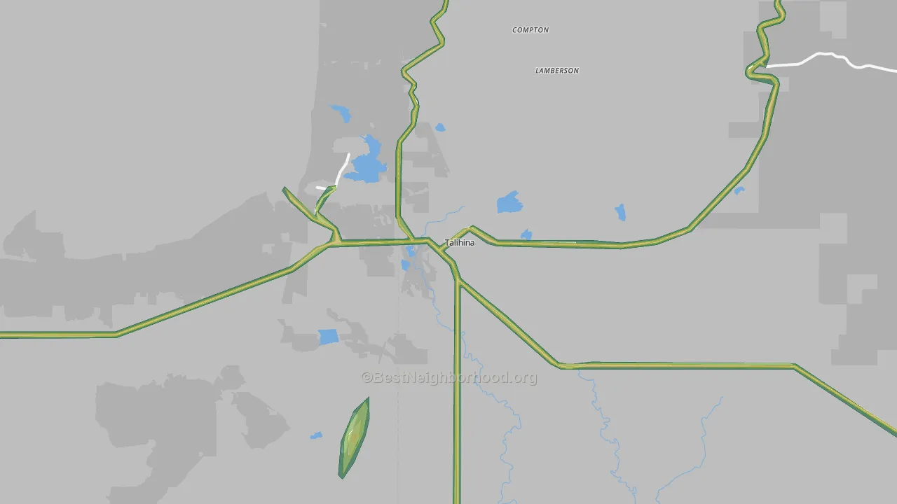 Talihina, OK Map of Noise Levels in Talihina