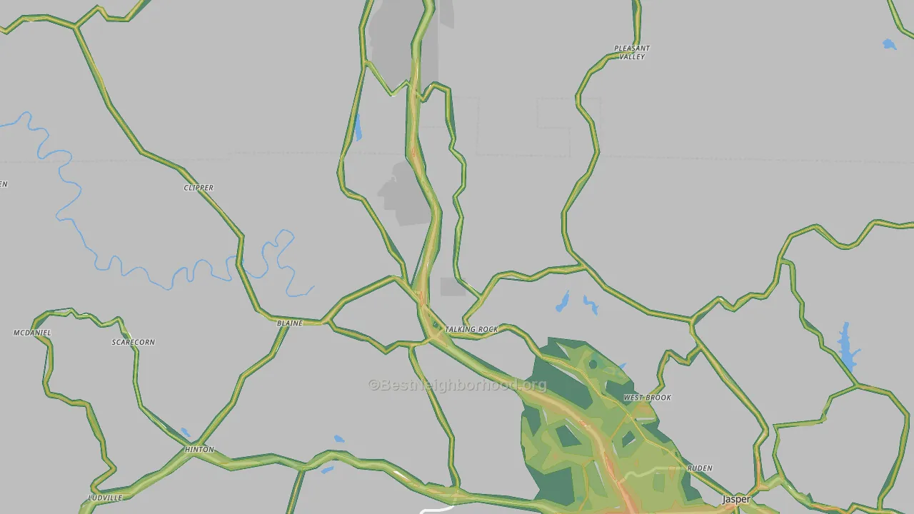 Talking Rock, GA Map of Noise Levels in Talking Rock