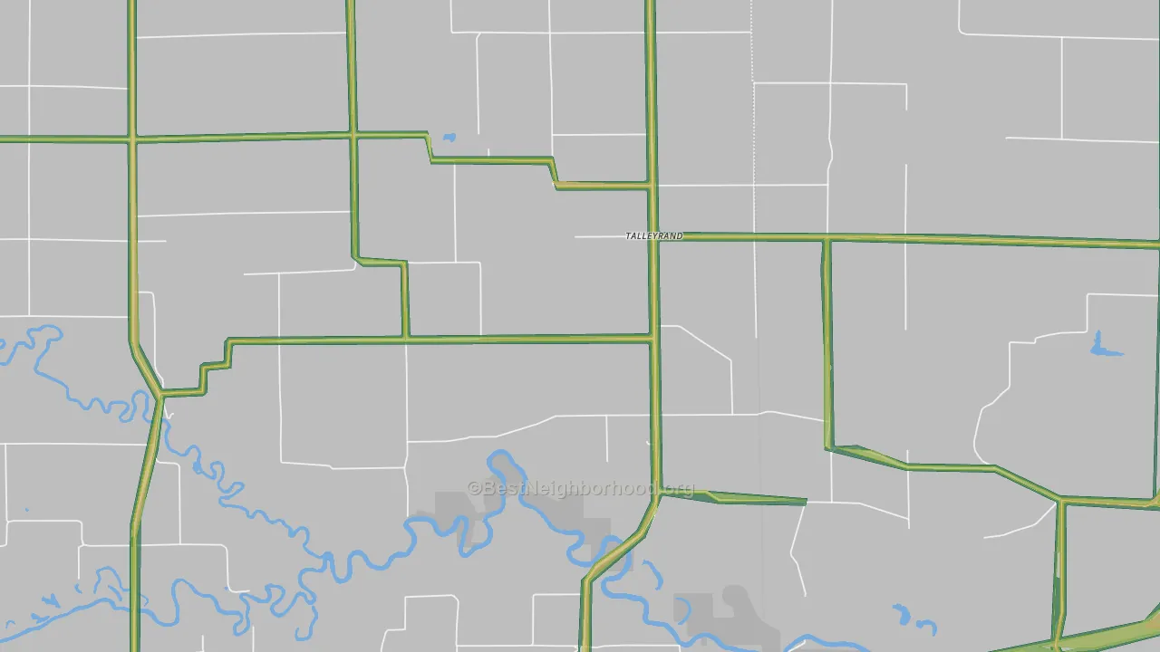 Talleyrand, IA Map of Noise Levels in Talleyrand