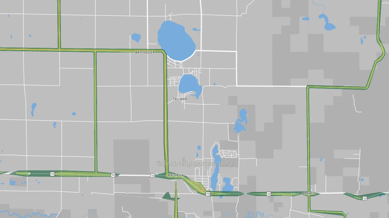 Tallman, MI Map of Noise Levels in Tallman