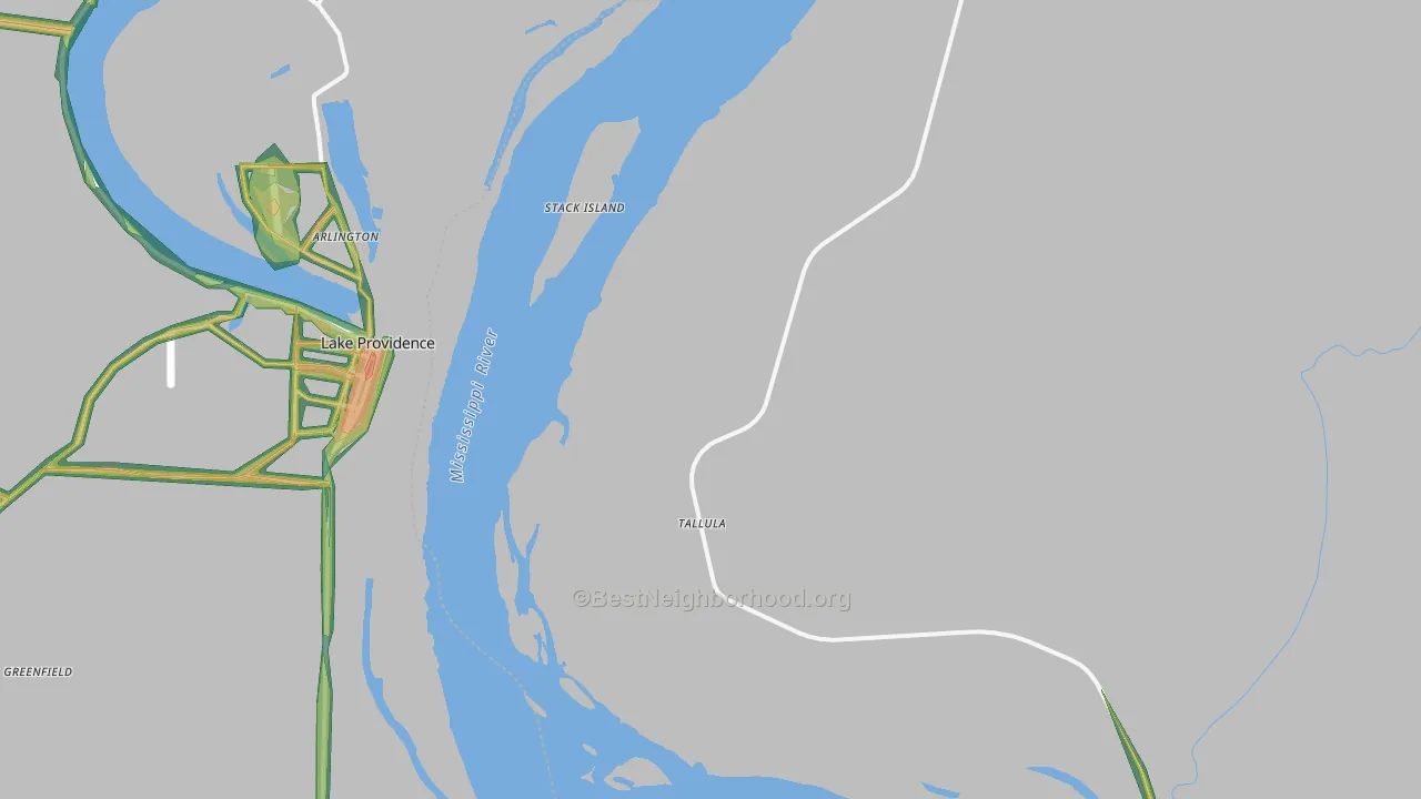 Tallula, MS Map of Noise Levels in Tallula