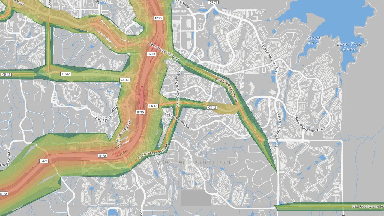 Tallyn's Reach, Aurora, CO Map of Noise Levels in Tallyn's Reach