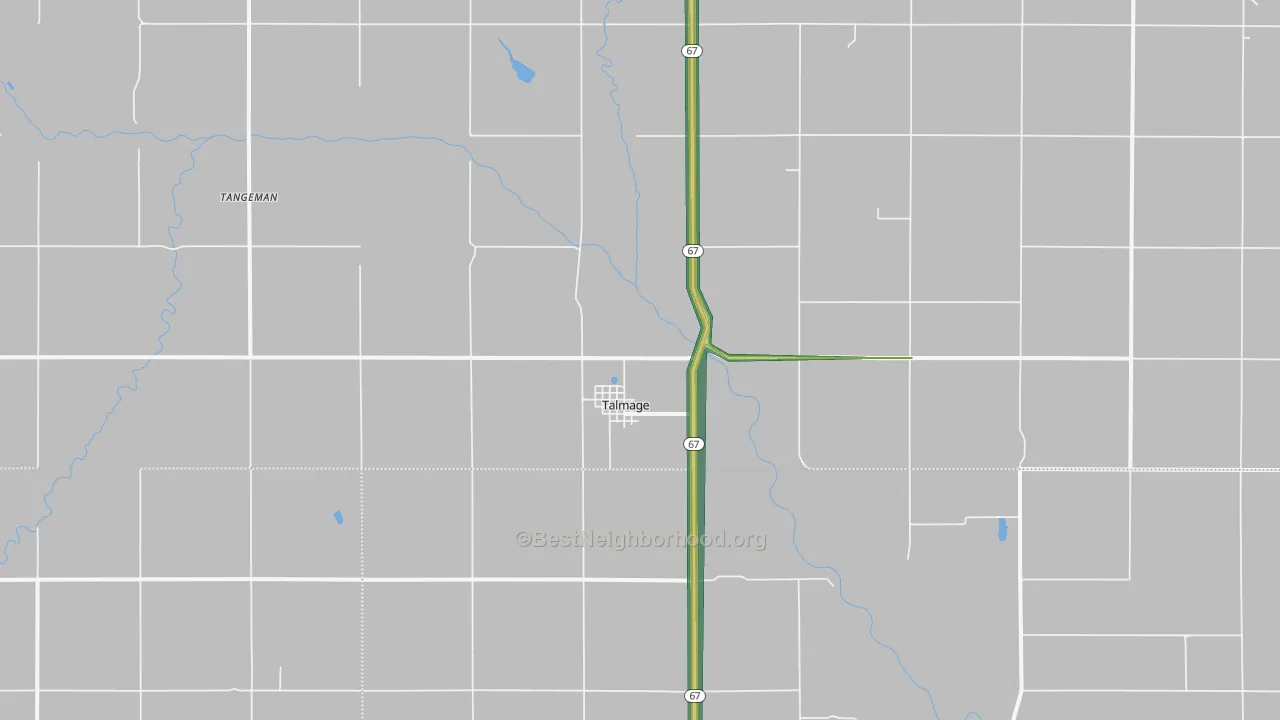 Talmage, NE Map of Noise Levels in Talmage