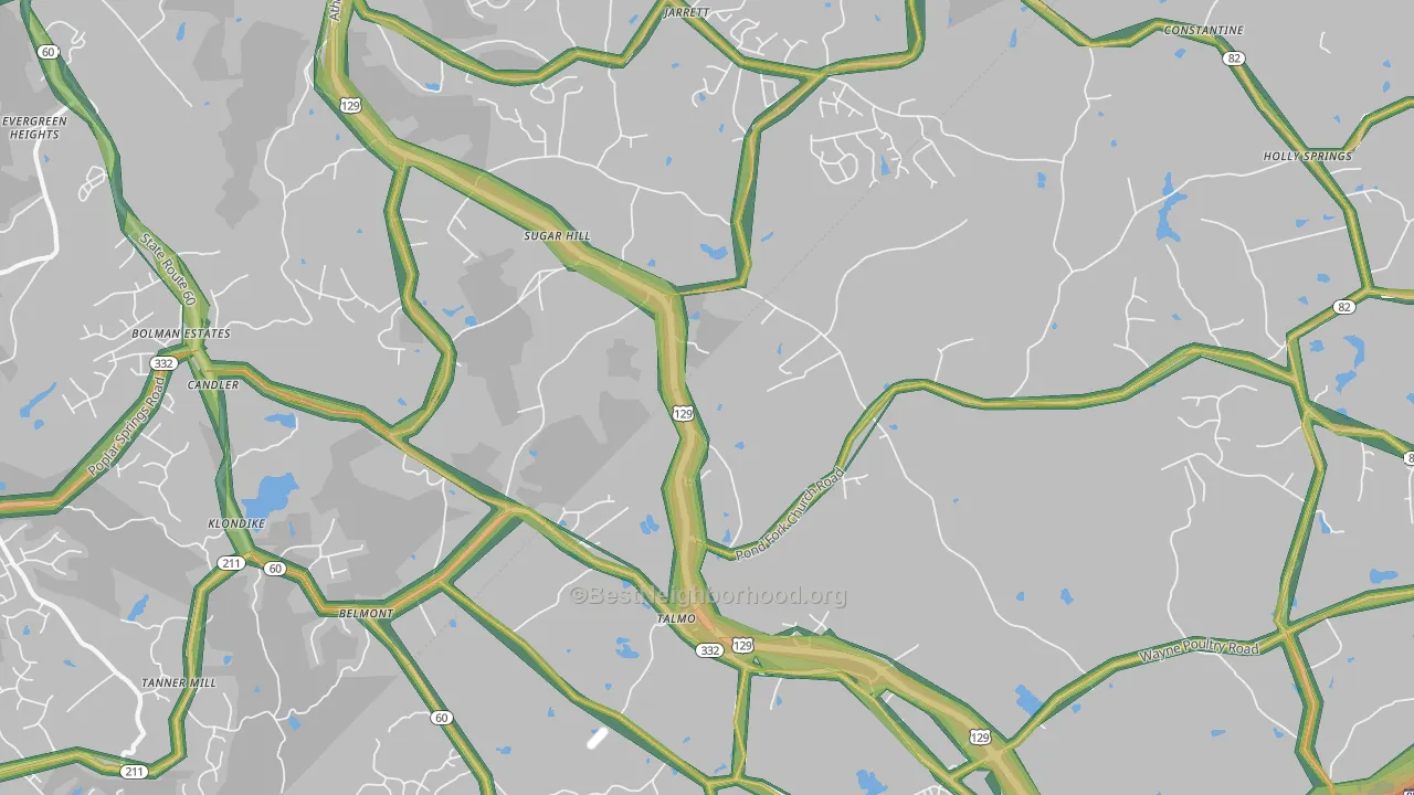 Talmo, GA Map of Noise Levels in Talmo