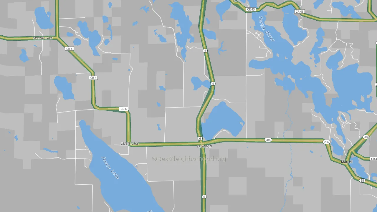 Talmoon, MN Map of Noise Levels in Talmoon