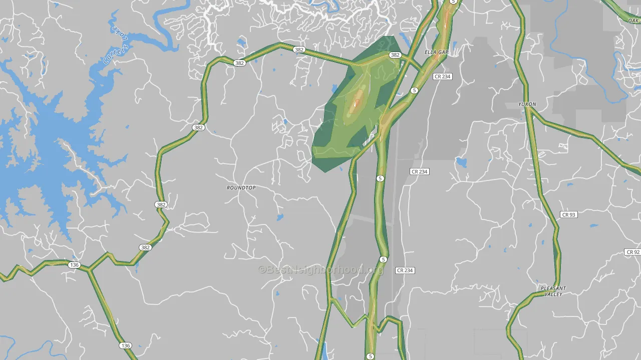 Talona, GA Map of Noise Levels in Talona