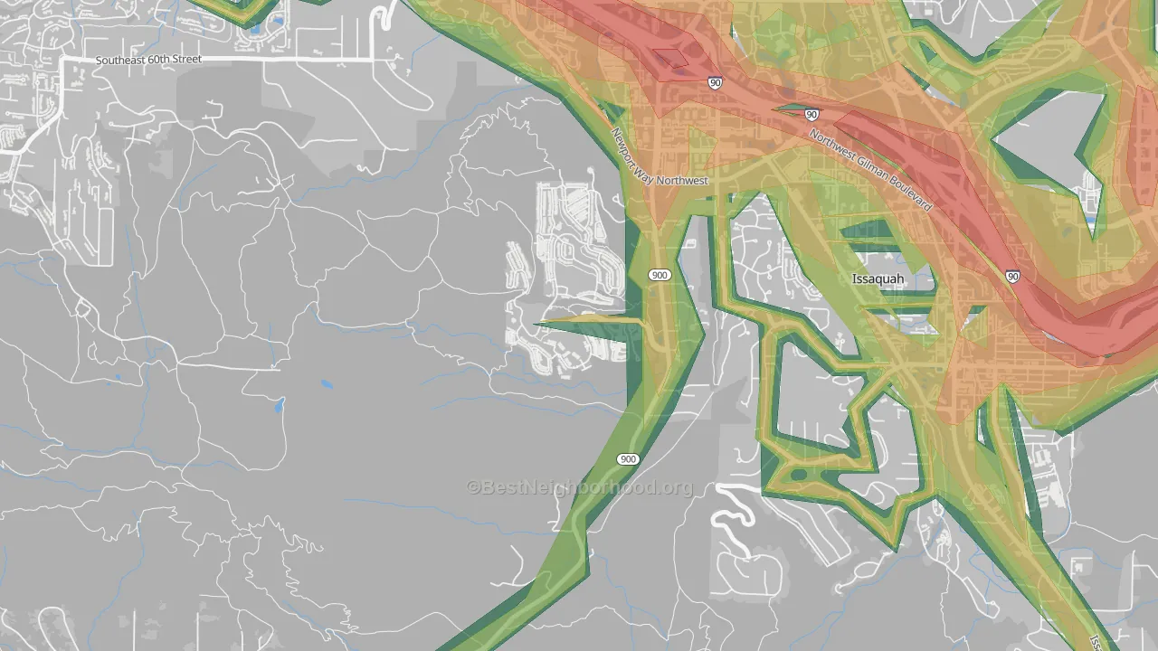 Talus, Issaquah, WA Map of Noise Levels in Talus