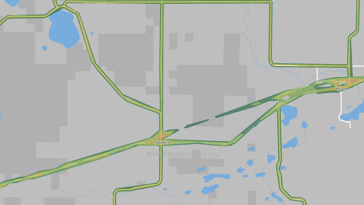 Tamarack, MN Map of Noise Levels in Tamarack