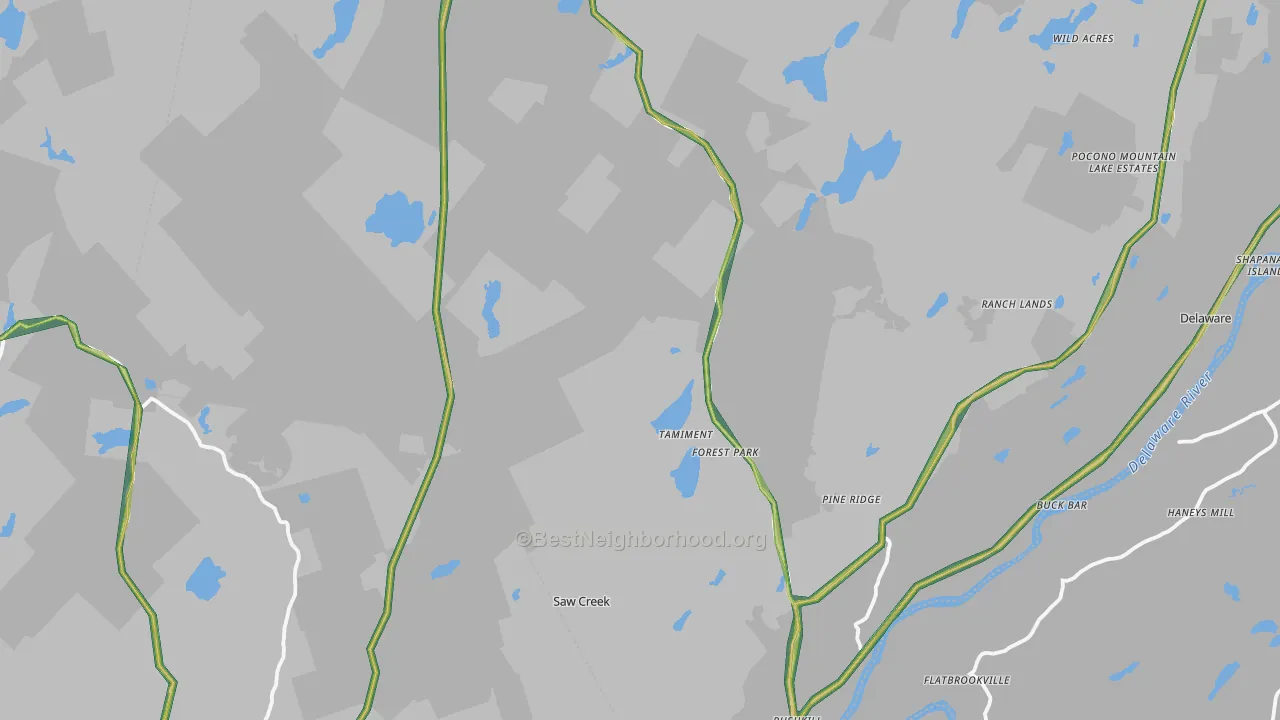 Tamiment, PA Map of Noise Levels in Tamiment