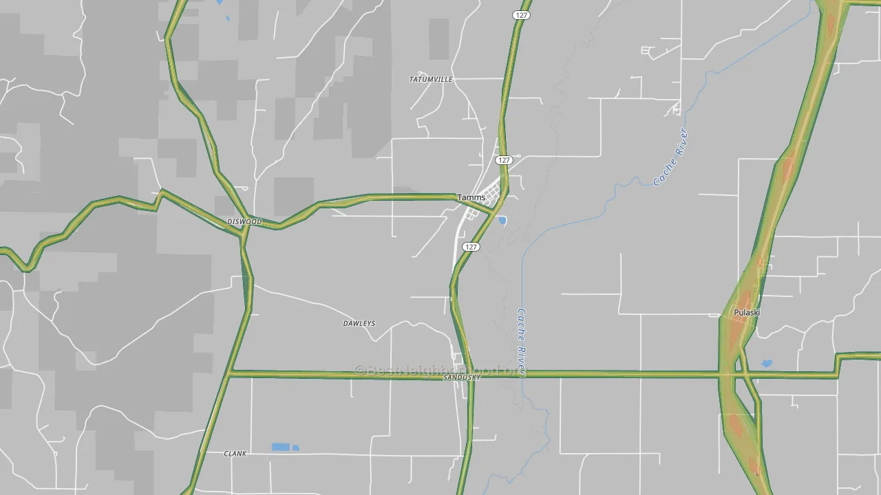 Tamms, IL Map of Noise Levels in Tamms