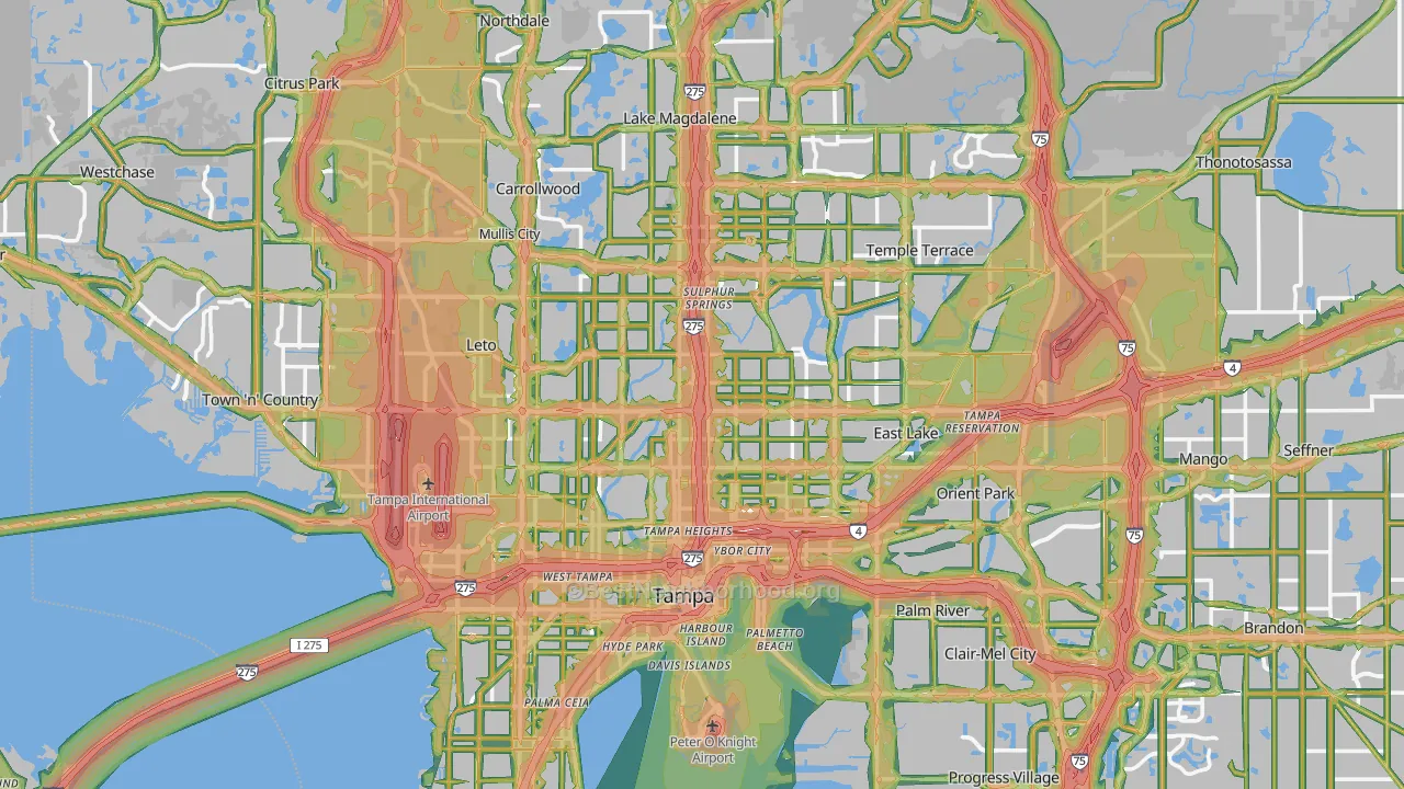 Tampa, FL Map of Noise Levels in Tampa