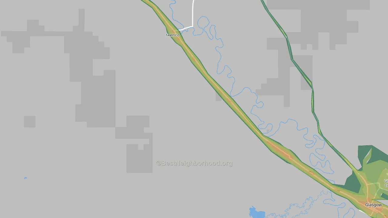 Tampico, MT Map of Noise Levels in Tampico