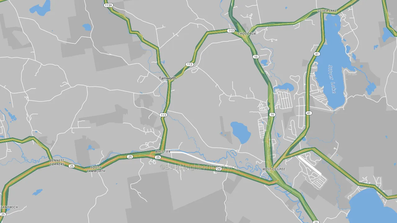 Tamworth, NH Map of Noise Levels in Tamworth